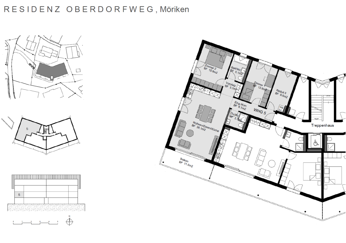 Plan Obergeschoss 3 ½-Zimmer-Wohnung 5